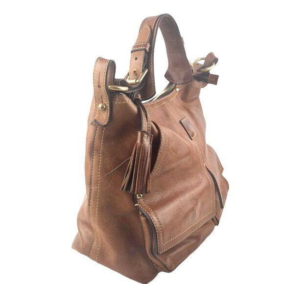 Dooney & Bourke Florentine Natural Tan Leather Pouchette  Dooney and Bourke Florentine Kingston Women’s Brown Leather Purse Bag